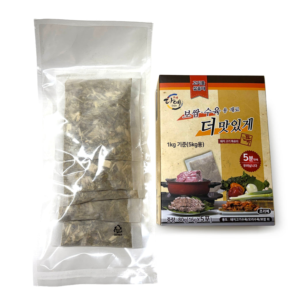 [Daye] Strengthening Tastier Korean Pork Belly or Duck Adjunctive Materials / 다예 보쌈 수육용 5분만에 우러나는 백숙 재료 (80g / 16g x5)