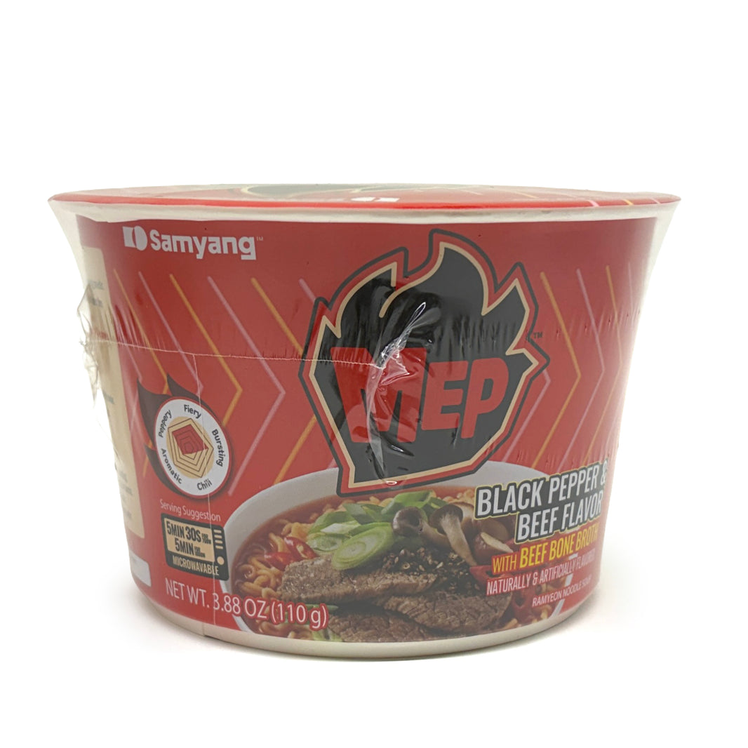 [Samyang] Mep Bowl Ramen Black pepper & Beef Flaver with Beef bone broth / 삼양 맵 사발면 큰컵 소고기 흑후추 맛 컵라면 (110g x 3pk)