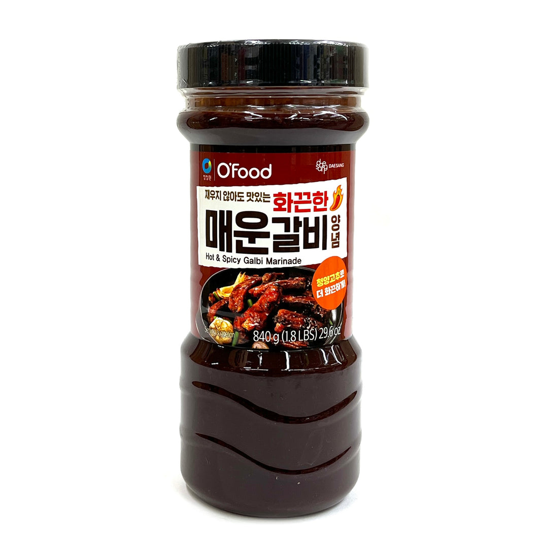 [O'Food] Korean BBQ Hot & Spicy Galbi Marinade Sauce / 청정원 오푸드 BBQ 화끈한 매운 갈비 양념 소스 (840g)