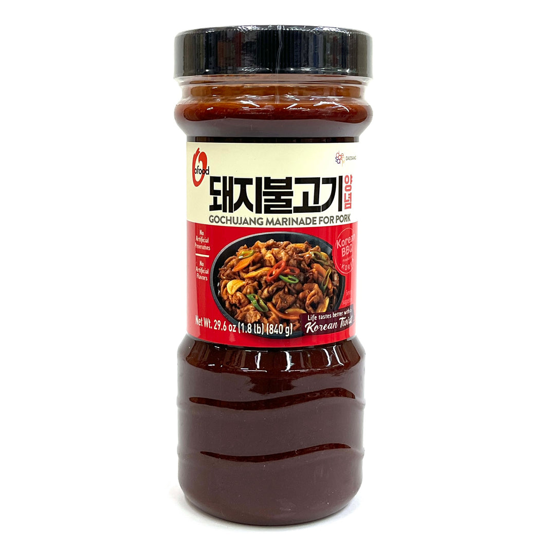 [O'Food] Korean BBQ Gochujang Bulgogi Marinade Sauce for Pork / 청정원 오푸드 BBQ 고추장 돼지 불고기 양념 소스 (840g)