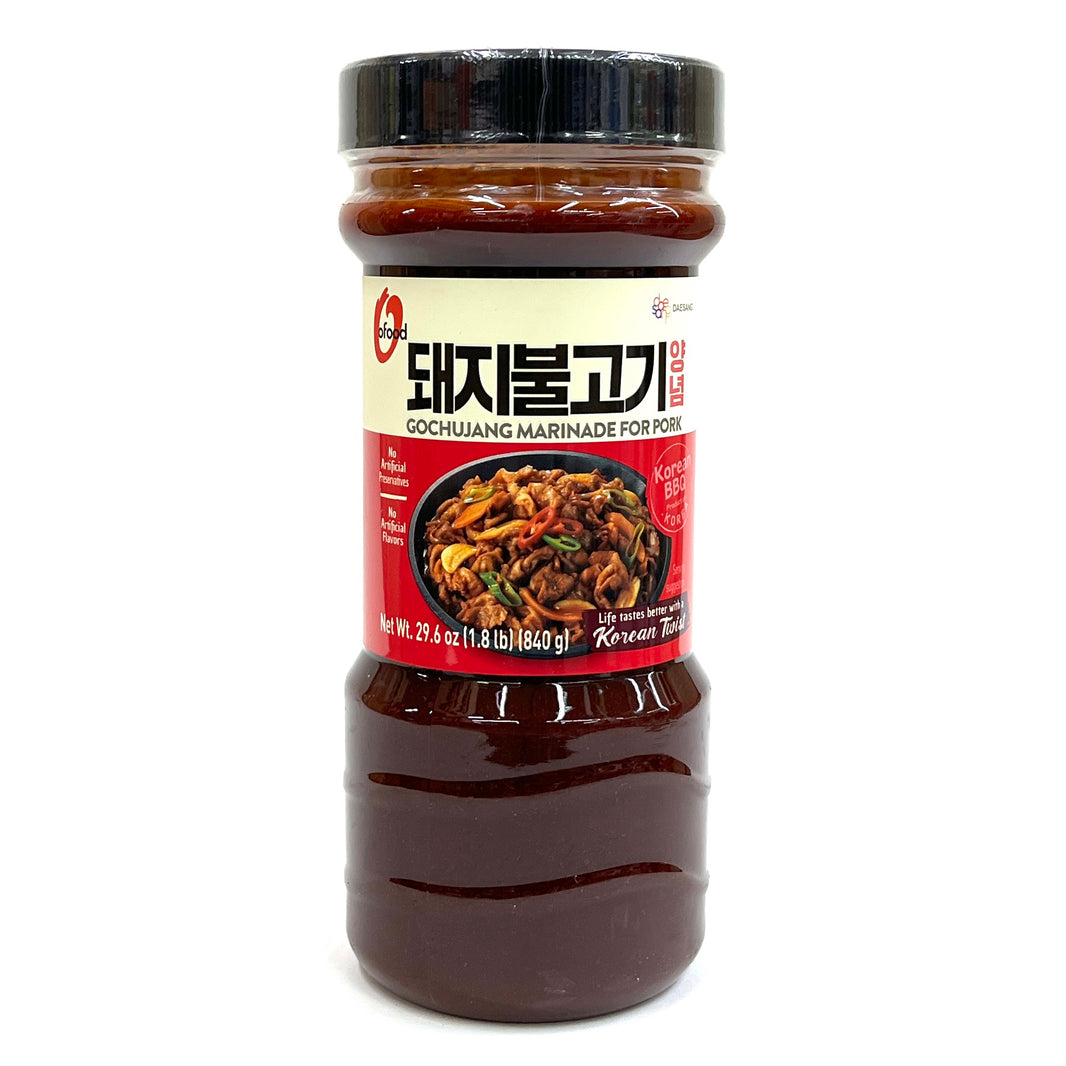 [O'Food] Korean BBQ Gochujang Bulgogi Marinade Sauce for Pork / 청정원 오푸드 BBQ 고추장 돼지 불고기 양념 소스 (840g)