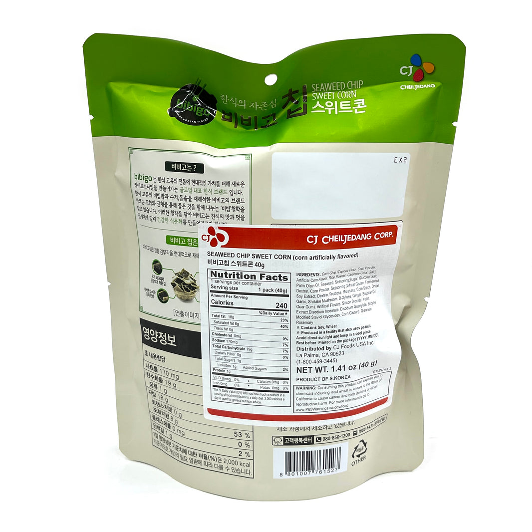 [Bibigo] Seaweed Chip Sweet Corn / 비비고 칩 스위트 콘 김부각 칩 (40g)