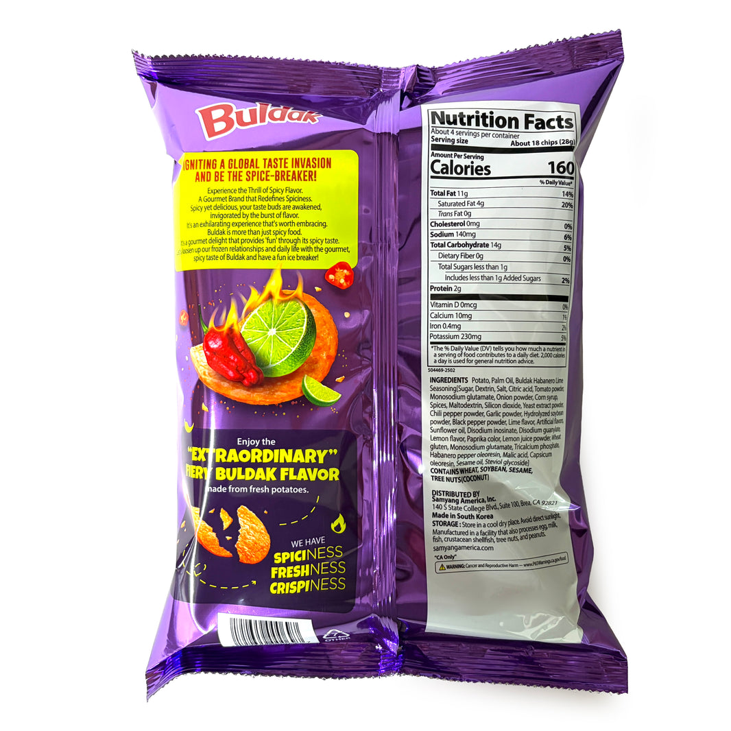 [Samyang] Buldak Potato Chip Habanero Lime/ 삼양 불닭 감자 칩 하바네로 라임 (120g)
