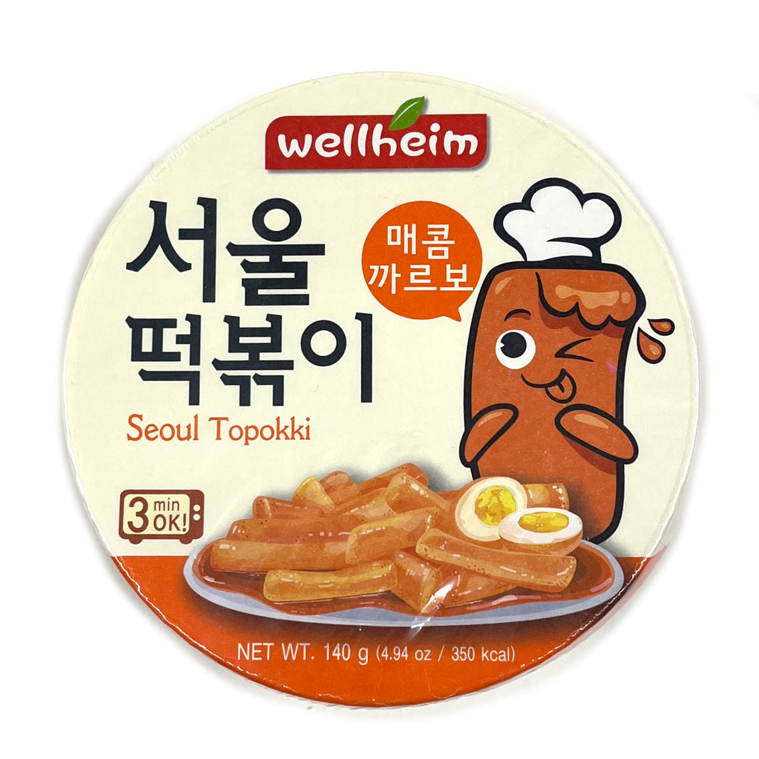 [Wellheim] Seoul Topokki Spicy Carbonara / 웰햄 서울 떡볶이 컵 떡볶이 매콤 까르보 작은컵 (140g)