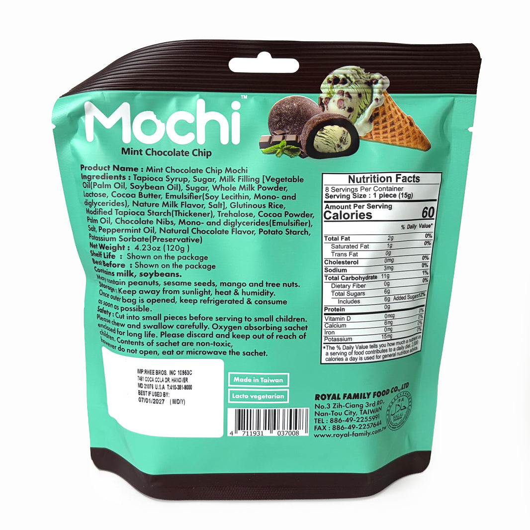 [Royal Family] Mochi Mint Chocolate Chip / 로얄 패밀리 모찌 민트 초콜렛 칩 (120g)