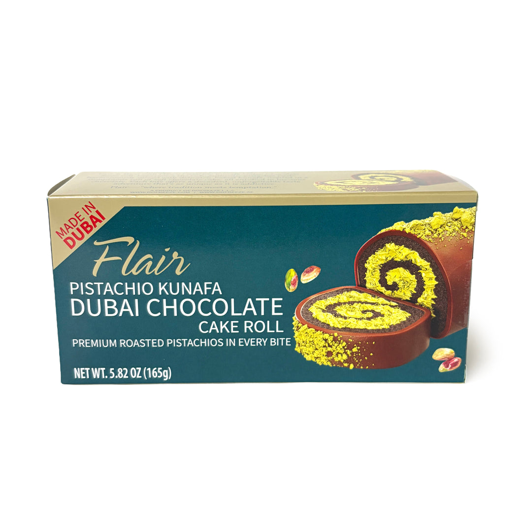 [Flair] Pistachio Kunafa Dubai Chocolate Cake Roll / 플에어 피스타치오 두바이 초코 케익 롤 (165g)