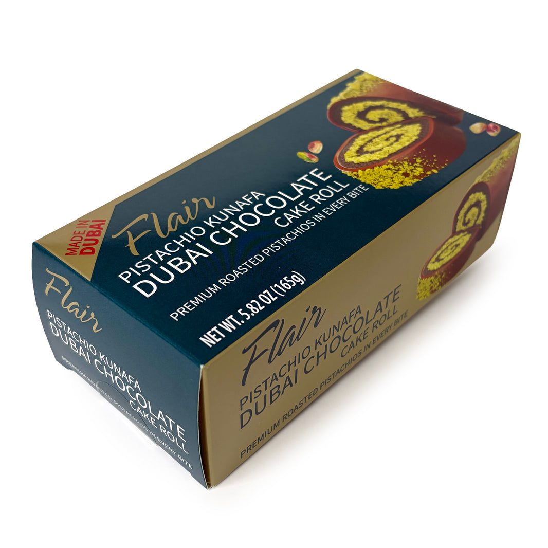 [Flair] Pistachio Kunafa Dubai Chocolate Cake Roll / 플에어 피스타치오 두바이 초코 케익 롤 (165g)