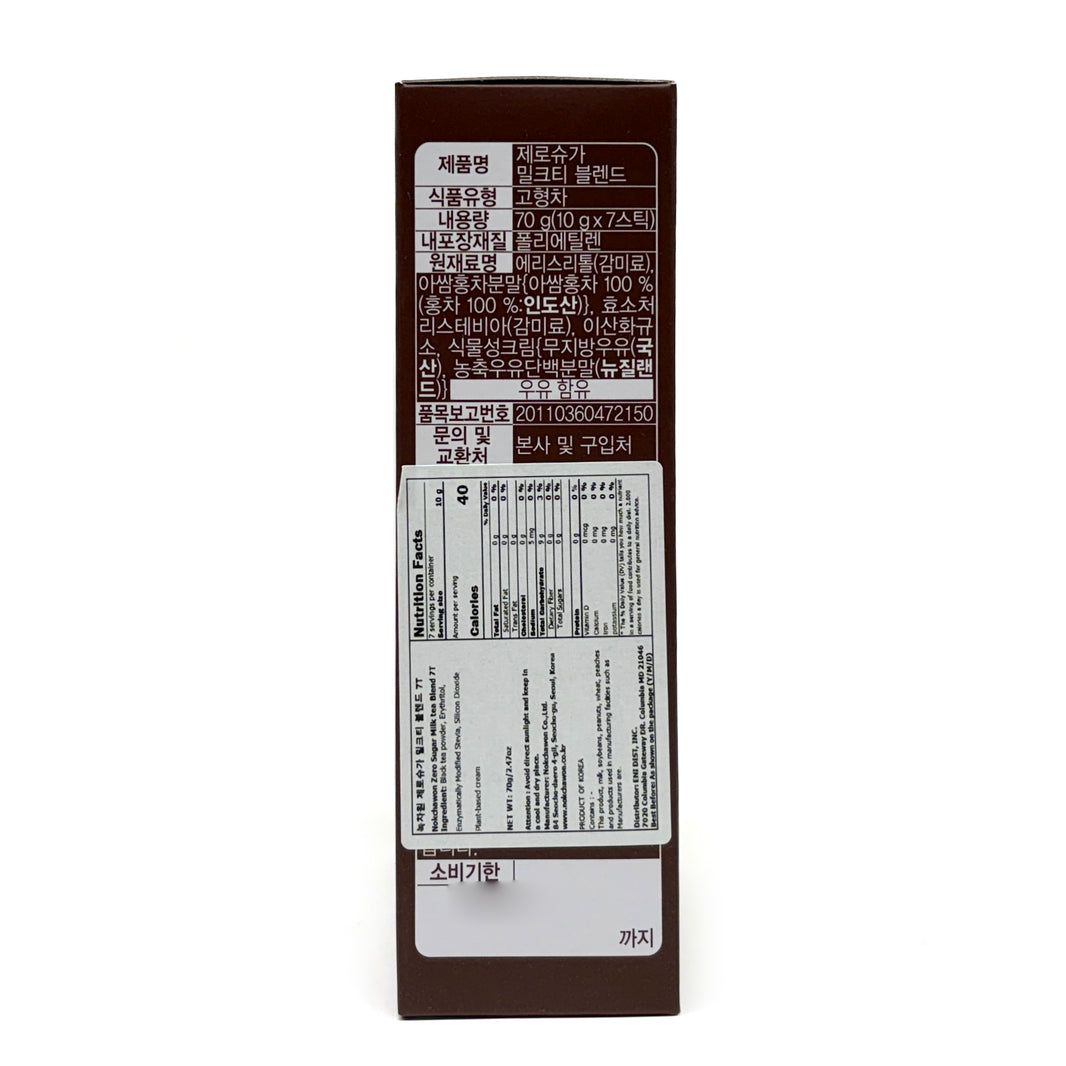 [Nokchawon] Zero Sugar Milk Tea Blend / 녹차원 제로슈가 밀크티 블렌드 (70g / 10g x7 sticks)