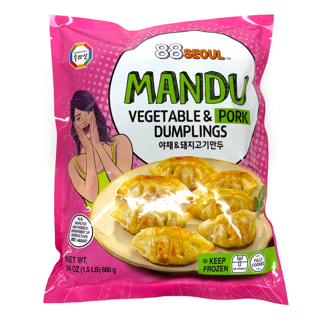 [Surasang] 88 Seoul Mandu Vegetable & Pork Dumplings / 수라상 88 서울 야채 돼지고기 냉동 만두 (680g)