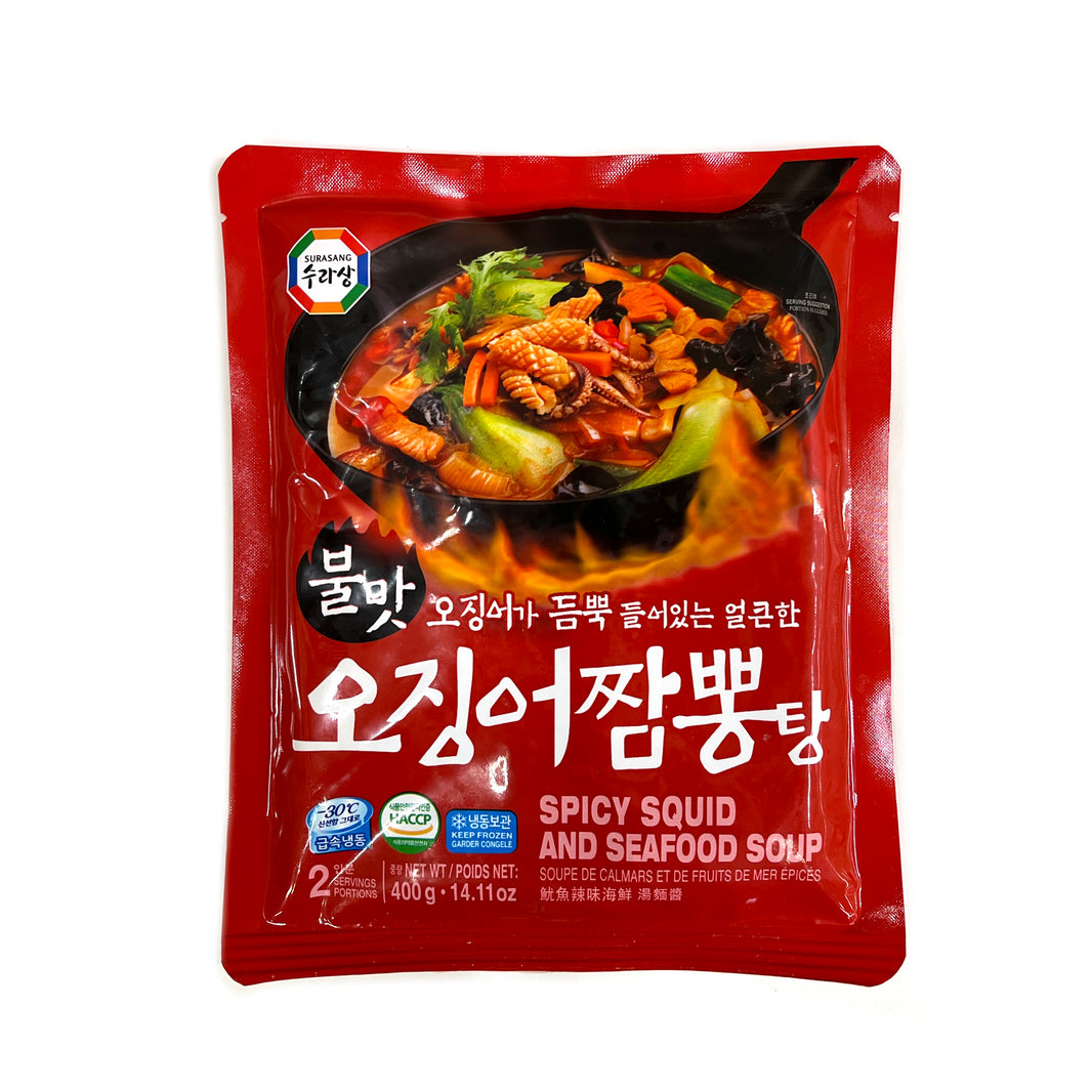 [Surasang] Spicy Squid & Seafood Soup / 수라상 불맛 오징어 짬뽕탕 (400g)