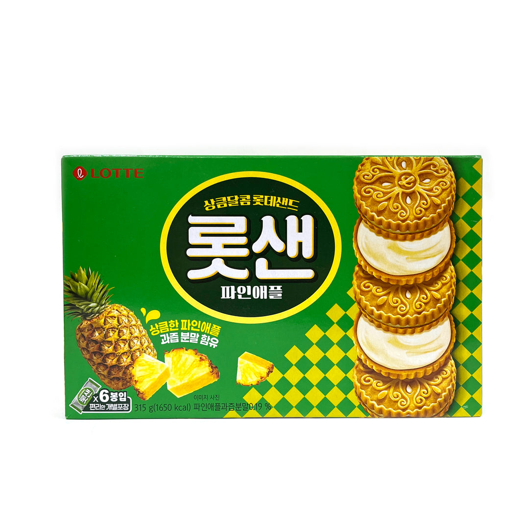 [Lotte]Lottsen Cookie Pineapple Flavor / 롯데 상큼달콤 롯데샌드 롯샌 파인애플 (315g)