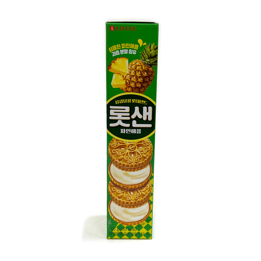 [Lotte]Lottsen Cookie Pineapple Flavor / 롯데 상큼달콤 롯데샌드 롯샌 파인애플 (105g)