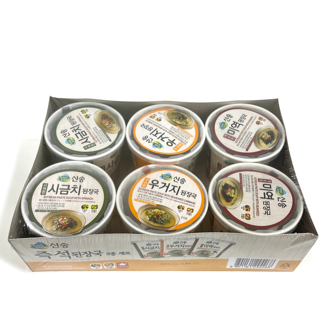 [Singsong] Soybean Paste Soup 3 Flavor Set / 신송 즉석 된장국 3종 세트 (60g x6)
