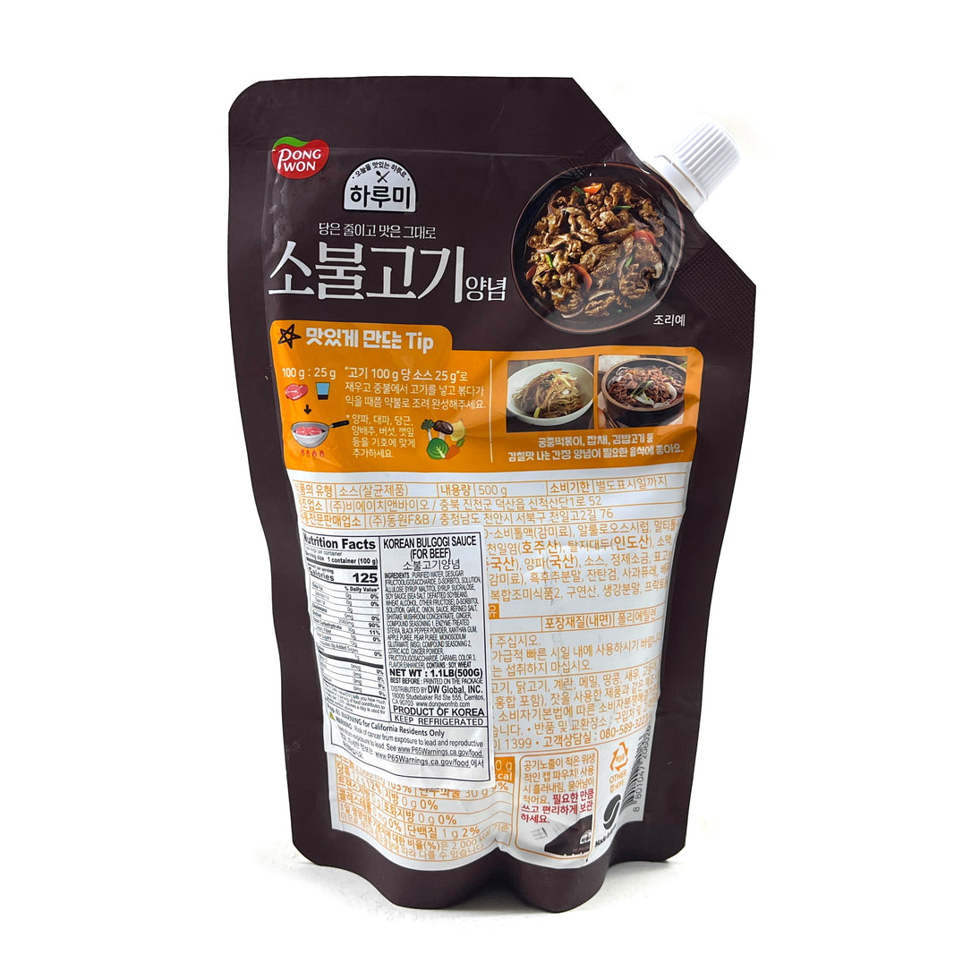 [Dongwon] Korean Bulgogi Marinade Sauce for Beef / 동원 하루미 소불고기 불고기 양념 소스 (500g)