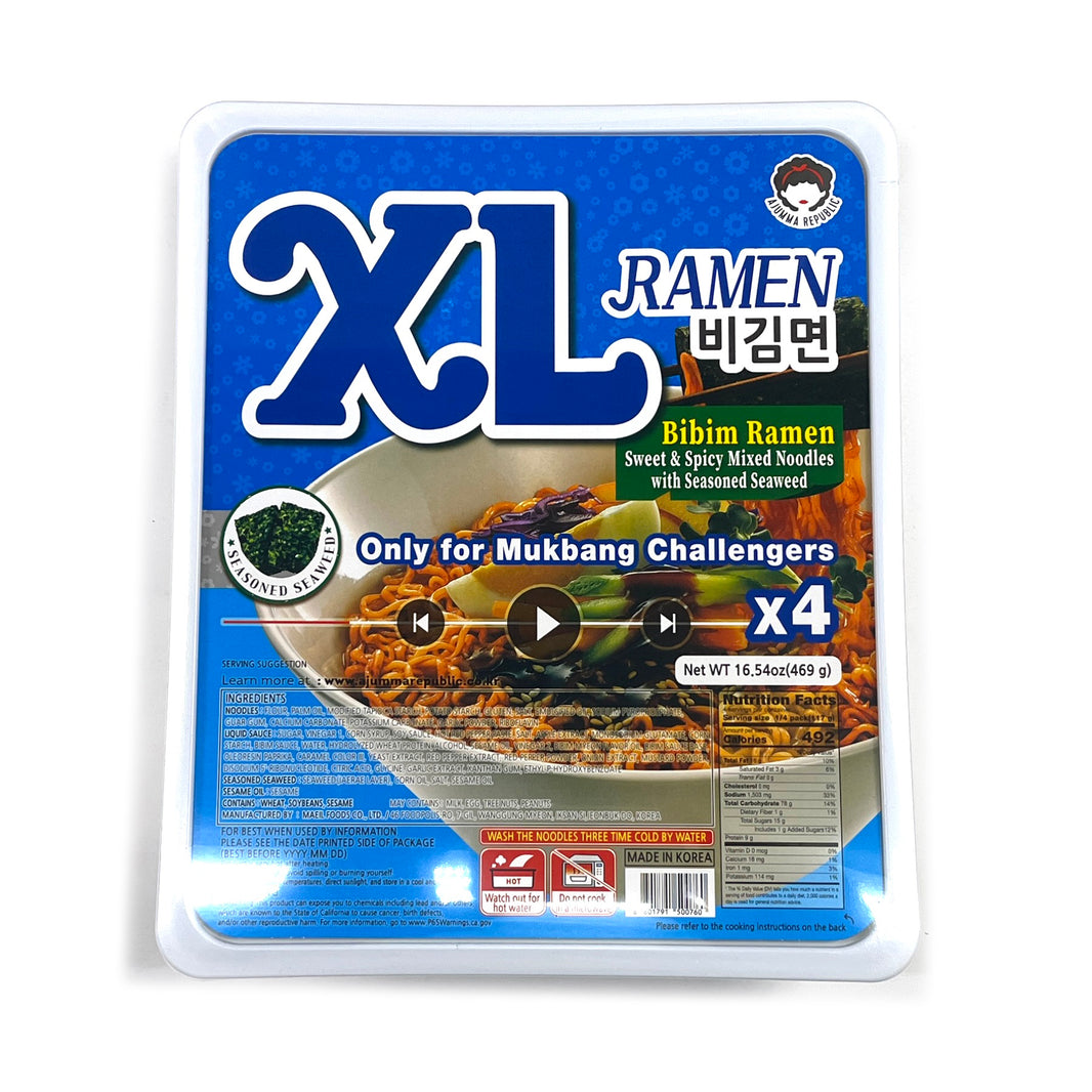 [Ajumma Republic] XL Bibim Ramen Sweet & Picy Mixed Noodele / 아줌마리퍼블릭 XL 비김면 라면 4인분 (469g)