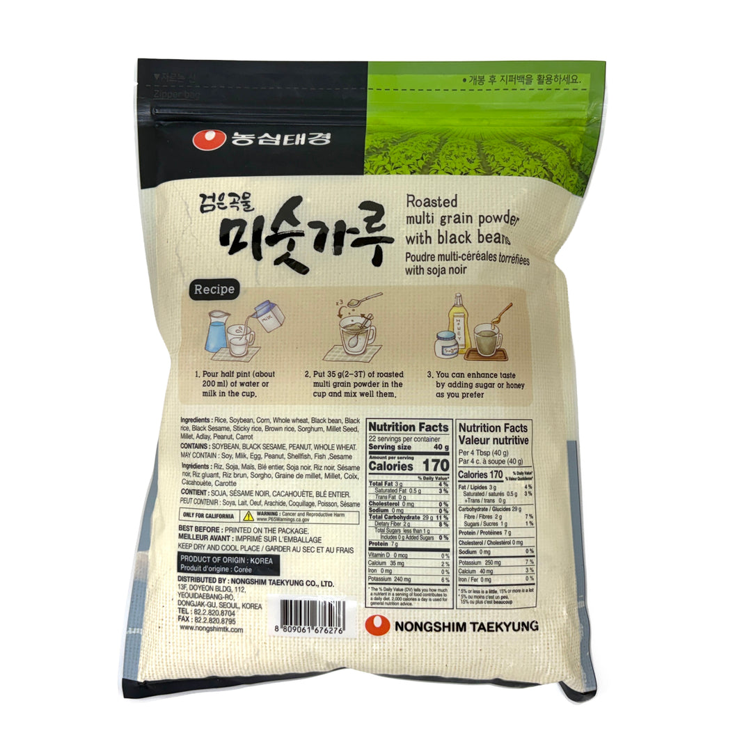 [Nongshim] Taekyung Roast Multi Grain Powder w. Black Beans / 농심 태경 검은 곡물 미숫가루 (900g)