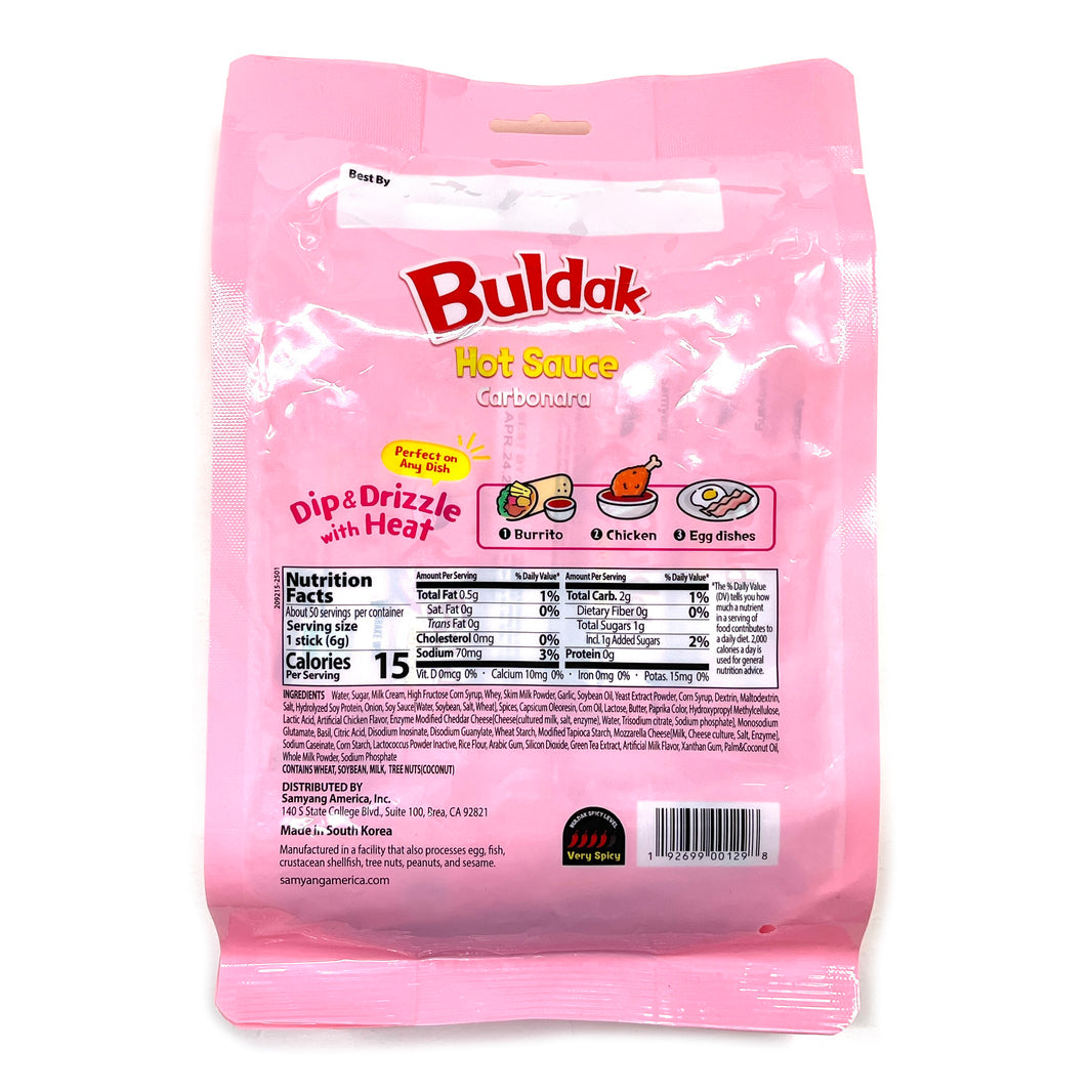 [Samyang] Buldak Hot Sauce Carbonara Sticks / 삼양 불닭 카르보나라 핫 소스 스틱형 (300g 6g x50 Sticks)