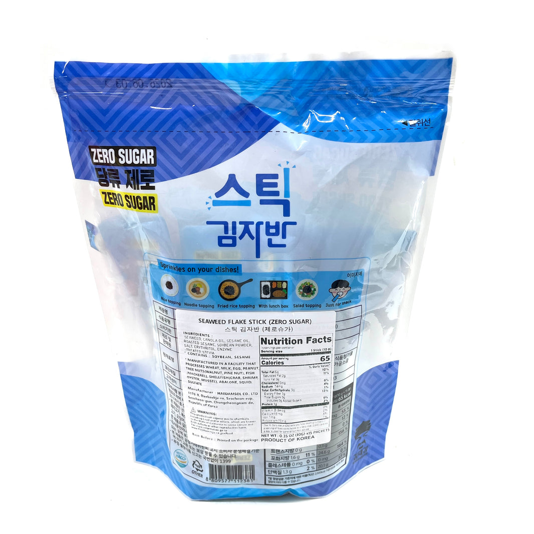 [Gimdaegam] Roasted Seaweed Flakes Stick Zero Sugar / 김대감 당류제로 스틱 김자반 (150g 10g x15 Sticks)