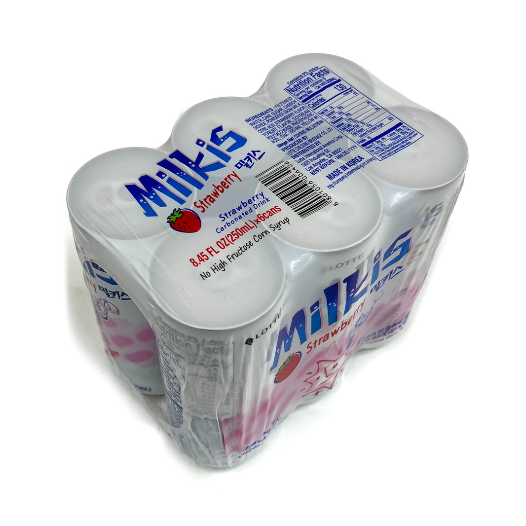 [Lotte] Milkis Strawberry / 밀키스 딸기 (6cans)