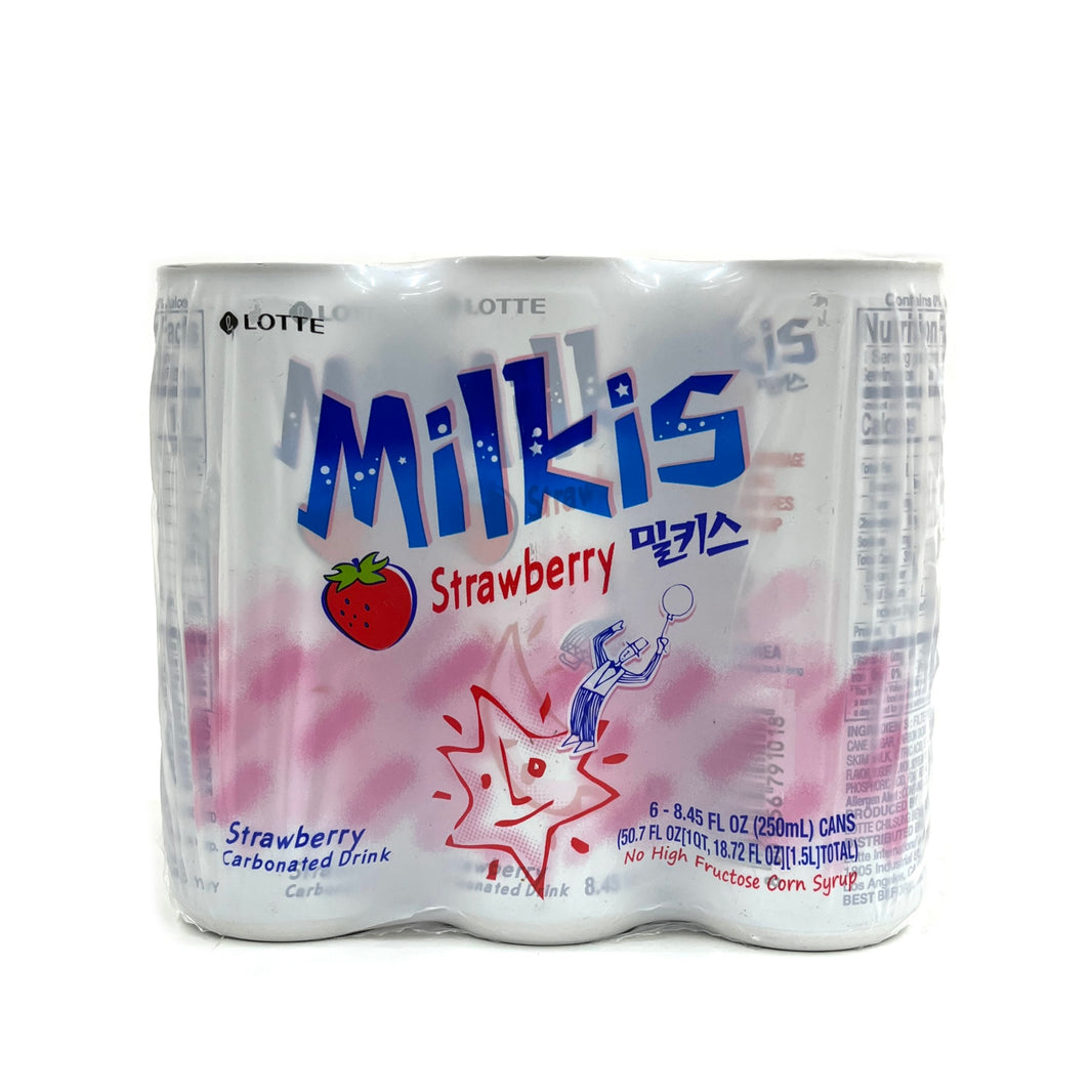 [Lotte] Milkis Strawberry / 밀키스 딸기 (6cans)