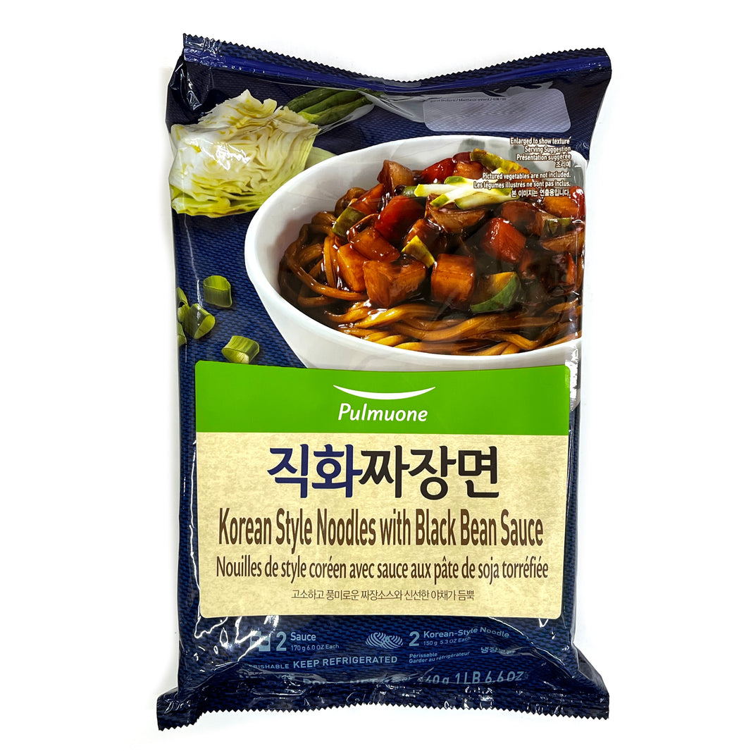 [Pulmuone] Korean Style Noodles w. Black Bean Sauce / 풀무원 직화 짜장면 (640g/2인분)