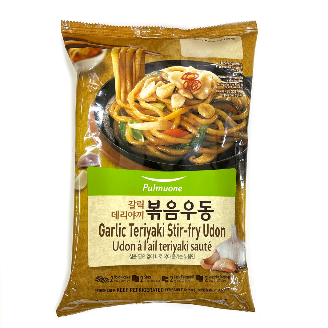 [Pulmuone] Garlic Teriyaki Stir-fry Udon / 풀무원 갈릭 데리야끼 볶음 우동 (424g/2인분)