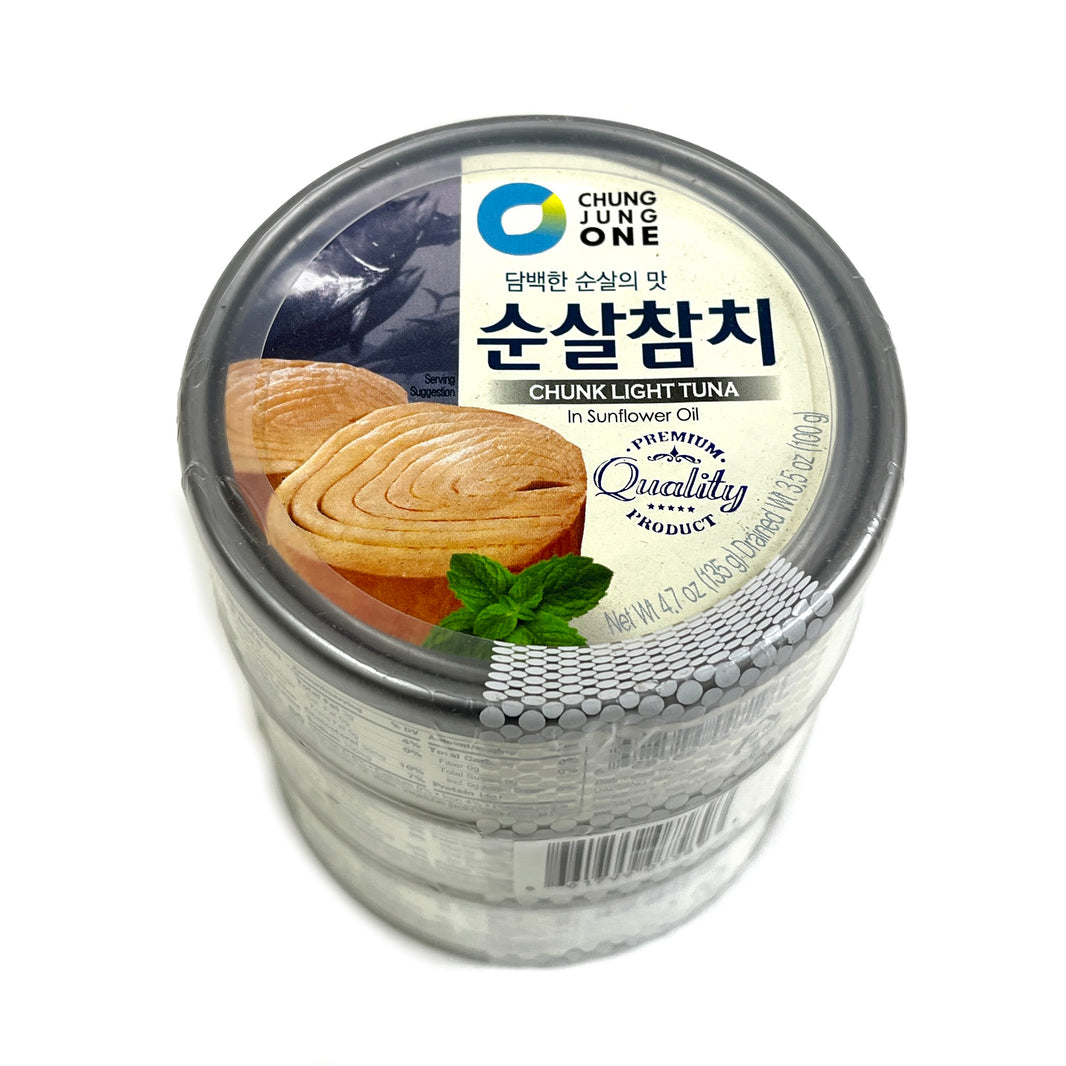 [CJO] O'Food Chunk Light Tuna In Sunflower Oil / 청정원 오푸드 순살 참치 캔 (135g x 3cans)