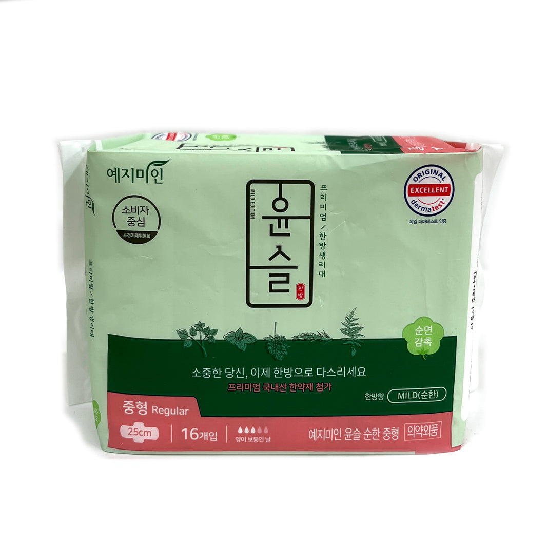[Yejimiin] Yunseul Premium Sanitary Pads Medium / 예지미인 윤슬 프리미엄 한방 생리대 중형 (25cm/16pk)