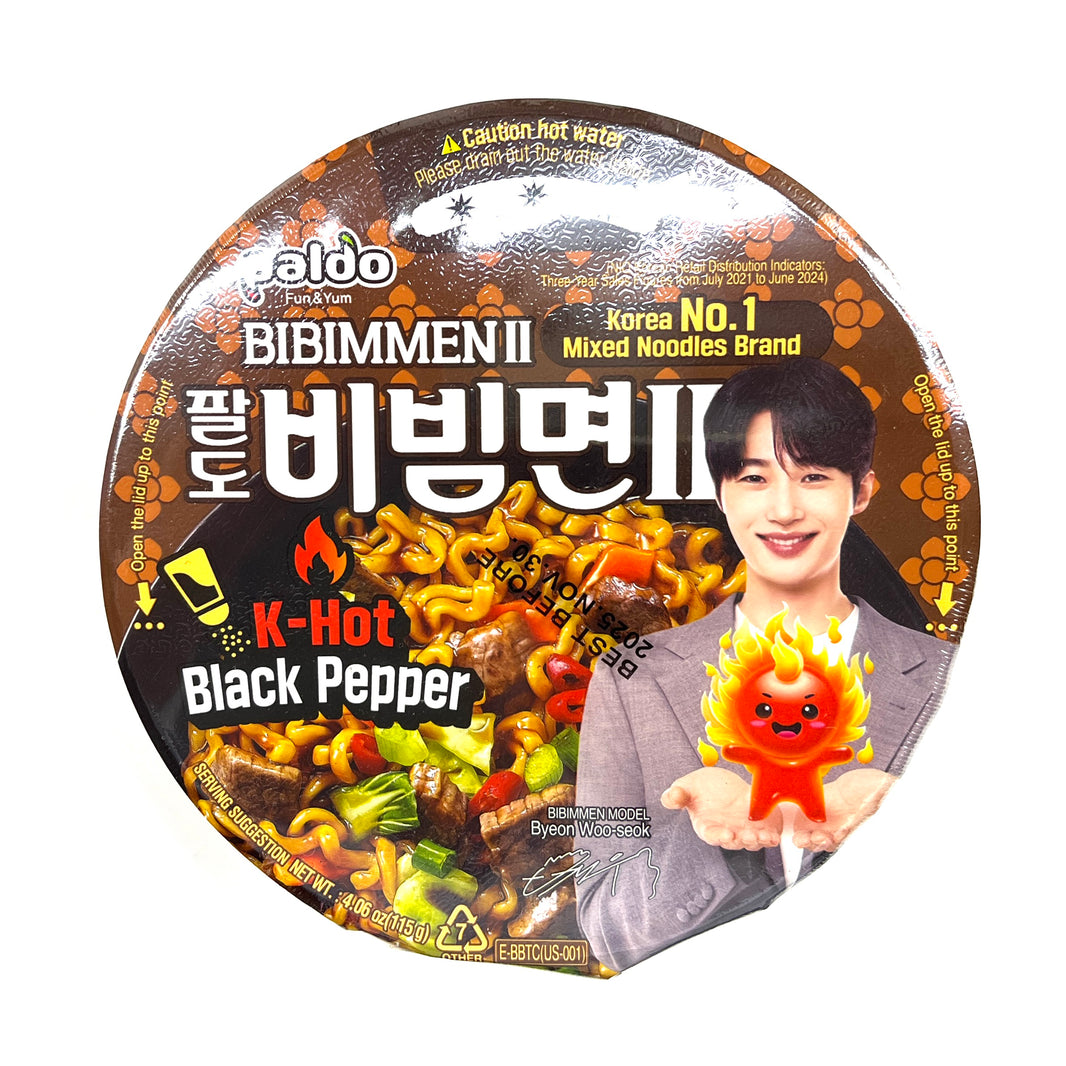 [Paldo] Bibim Myun II K-Hot Black Pepper Bowl / 팔도 비빔면 II 사발면 큰컵 (115g x3)