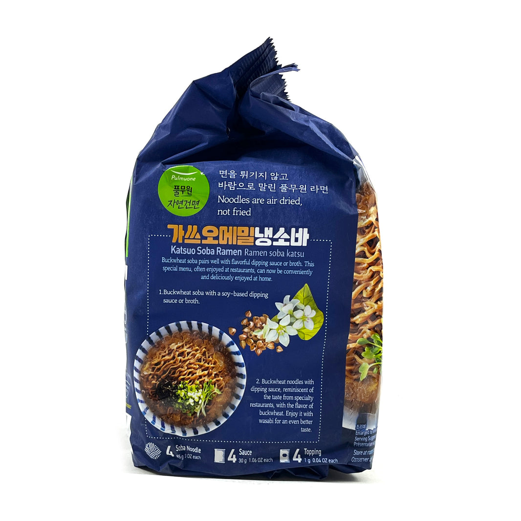 [Pulmuone] Katsuo Soba Ramen / 풀무원 자연건면 가쓰오 메밀 냉 소바 라면 (4pks)