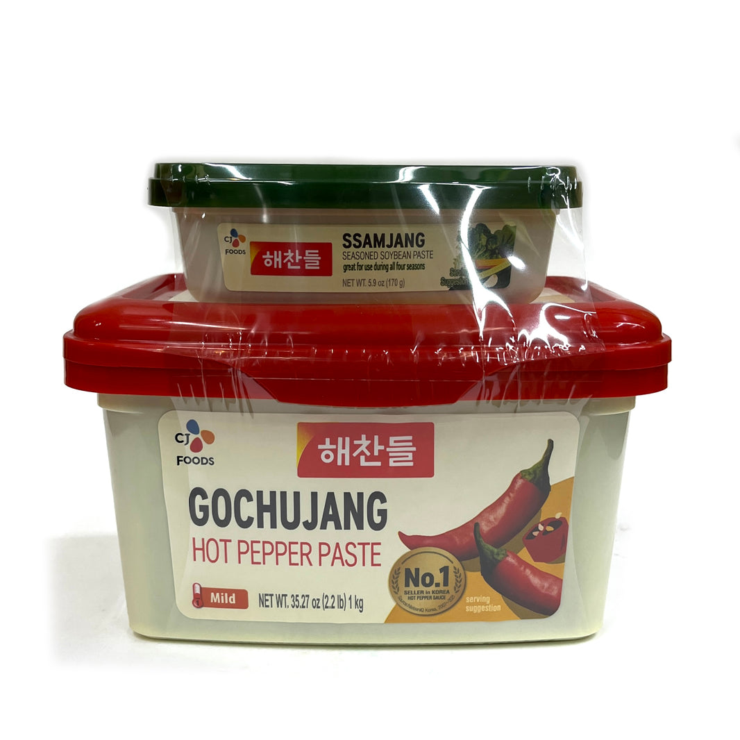 [CJ] Haechandle Hot Pepper Paste & Seasoned Soybean Paste / 해찬들 태양초 고추장 & 쌈장 (1kg)