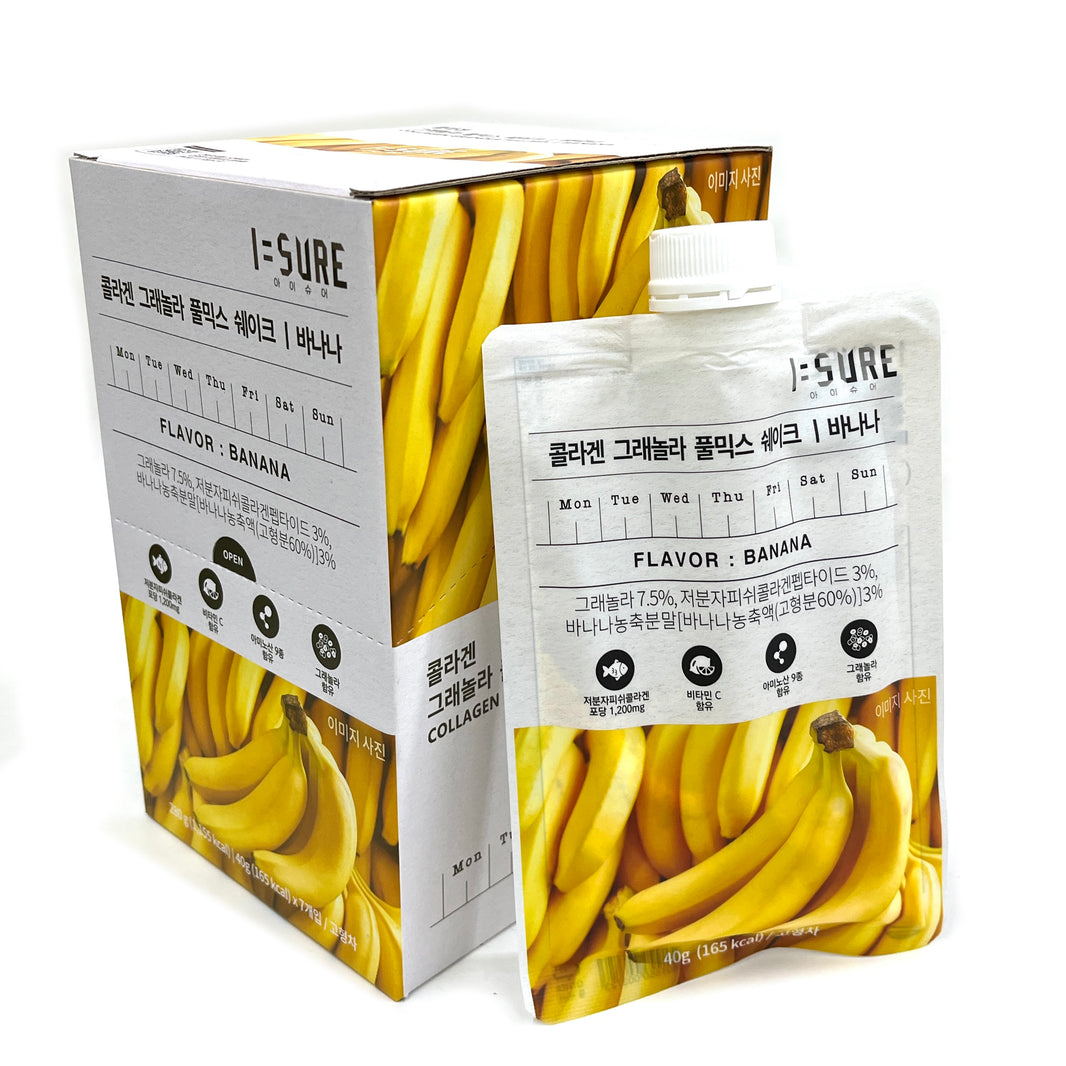 [ISURE] Granola Mix Powder Banana Flavor / 아이슈어 콜라겐 그래놀라 풀믹스 쉐이크 바나나 (40g x 7ea)