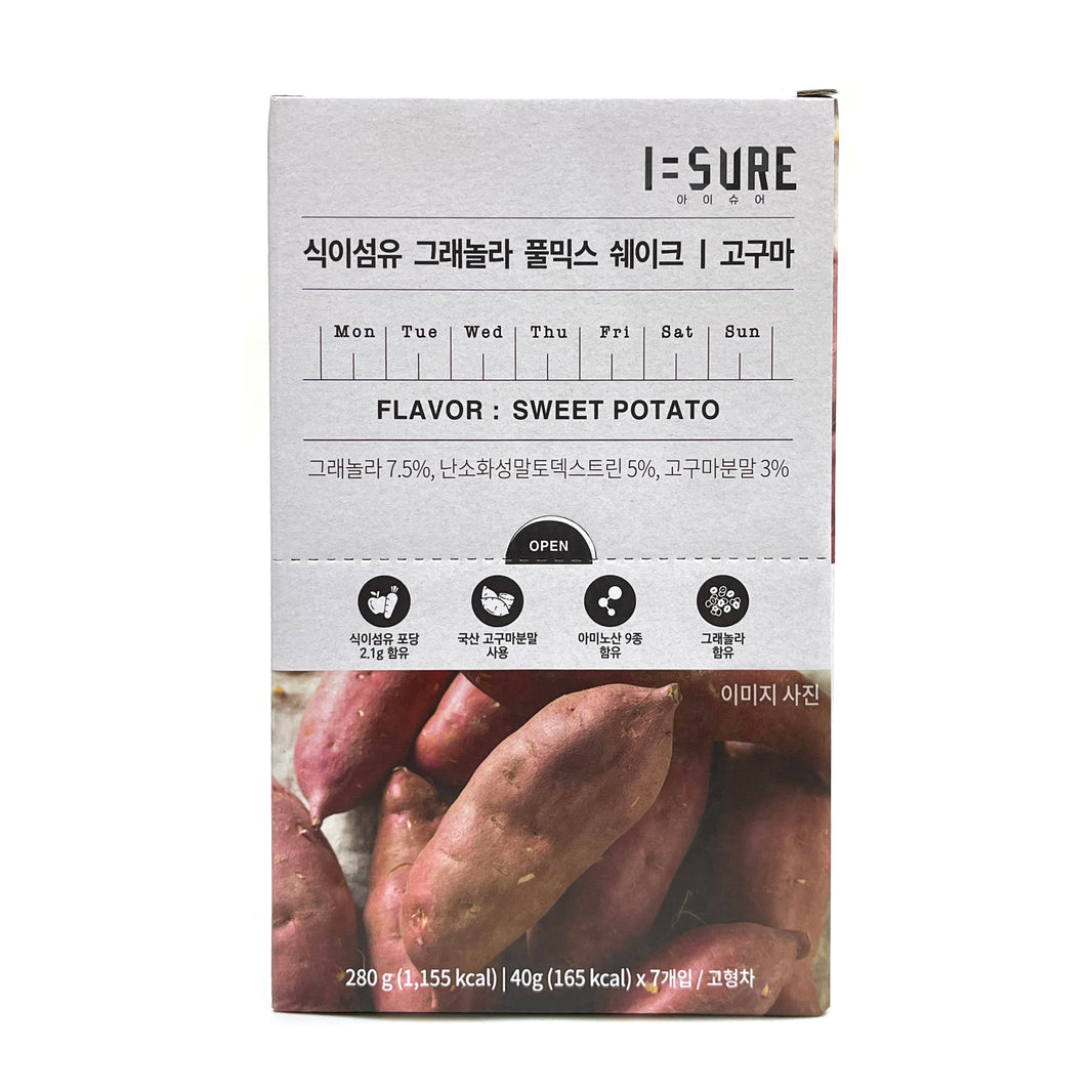 [ISURE] Granola Mix Powder Sweet Potato Flavor / 아이슈어 콜라겐 그래놀라 풀믹스 쉐이크 고구마 (40g x 7ea)