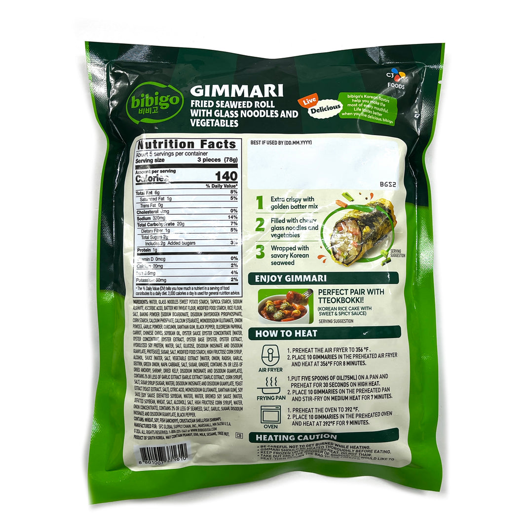 [Bibigo] Gimmari Fried Seaweed Roll with Glass Noodles and Vegetable/ 비비고 김말이 야채 (400g)