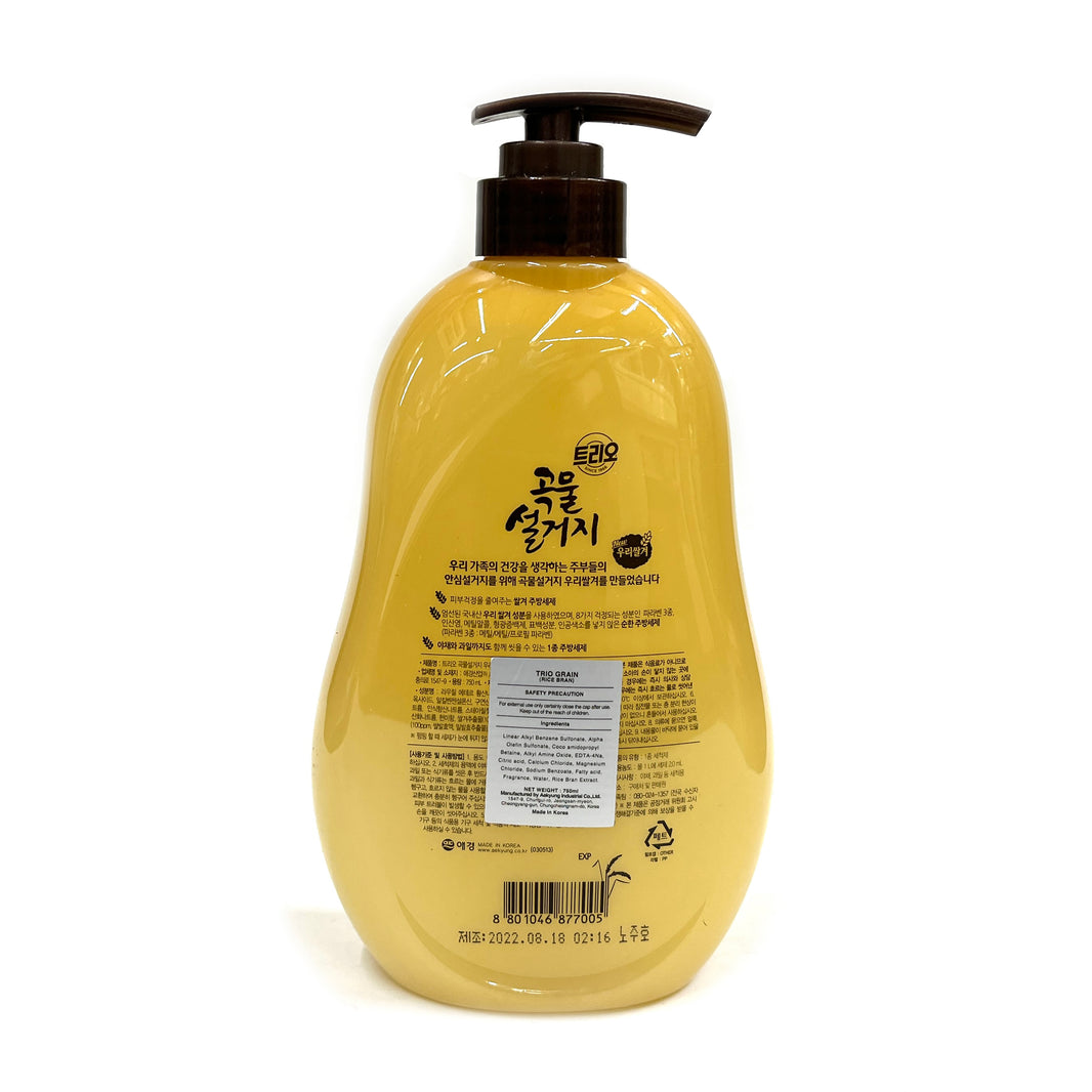 [Trio] Grain Wheat Dish-wash Detergent Rice Bran / 애경 트리오 곡물 설거지 세제 우리쌀겨 (750ml)