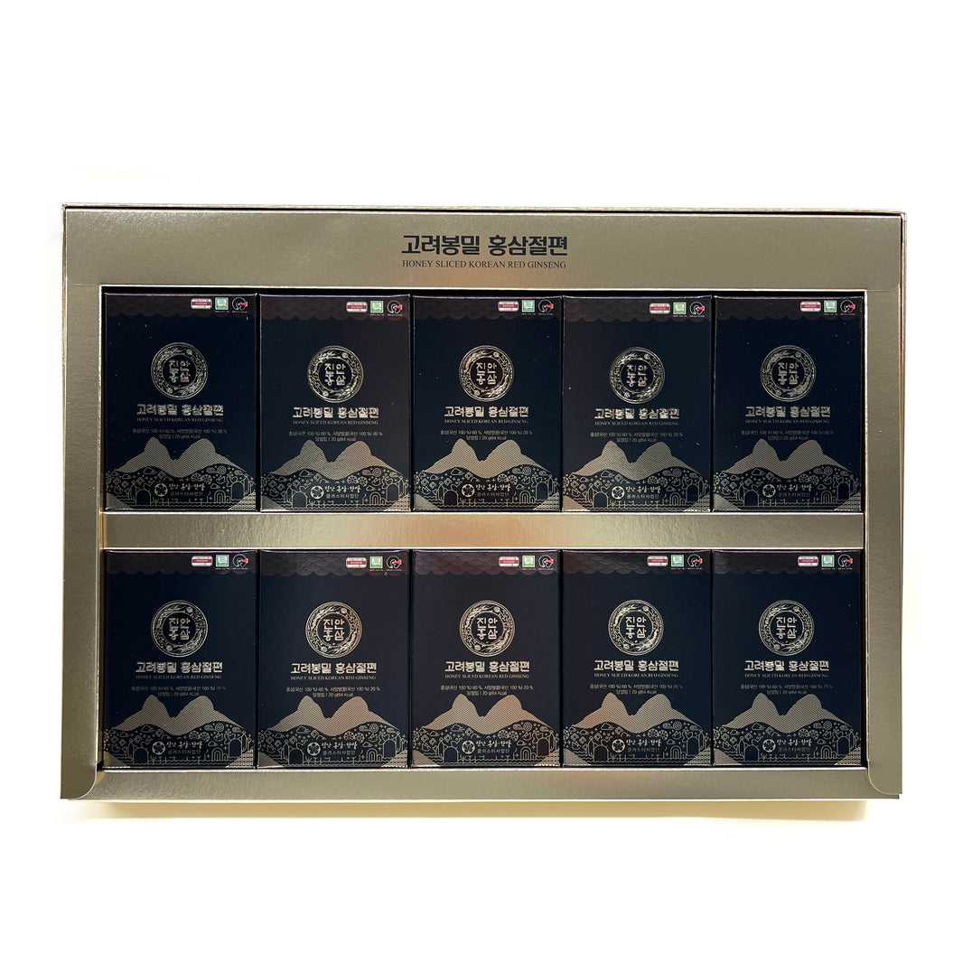[Jinan] Honey Sliced Korean Red Ginseng / 진안홍삼 고려봉밀 홍삼 절편 (20g x 10pk)