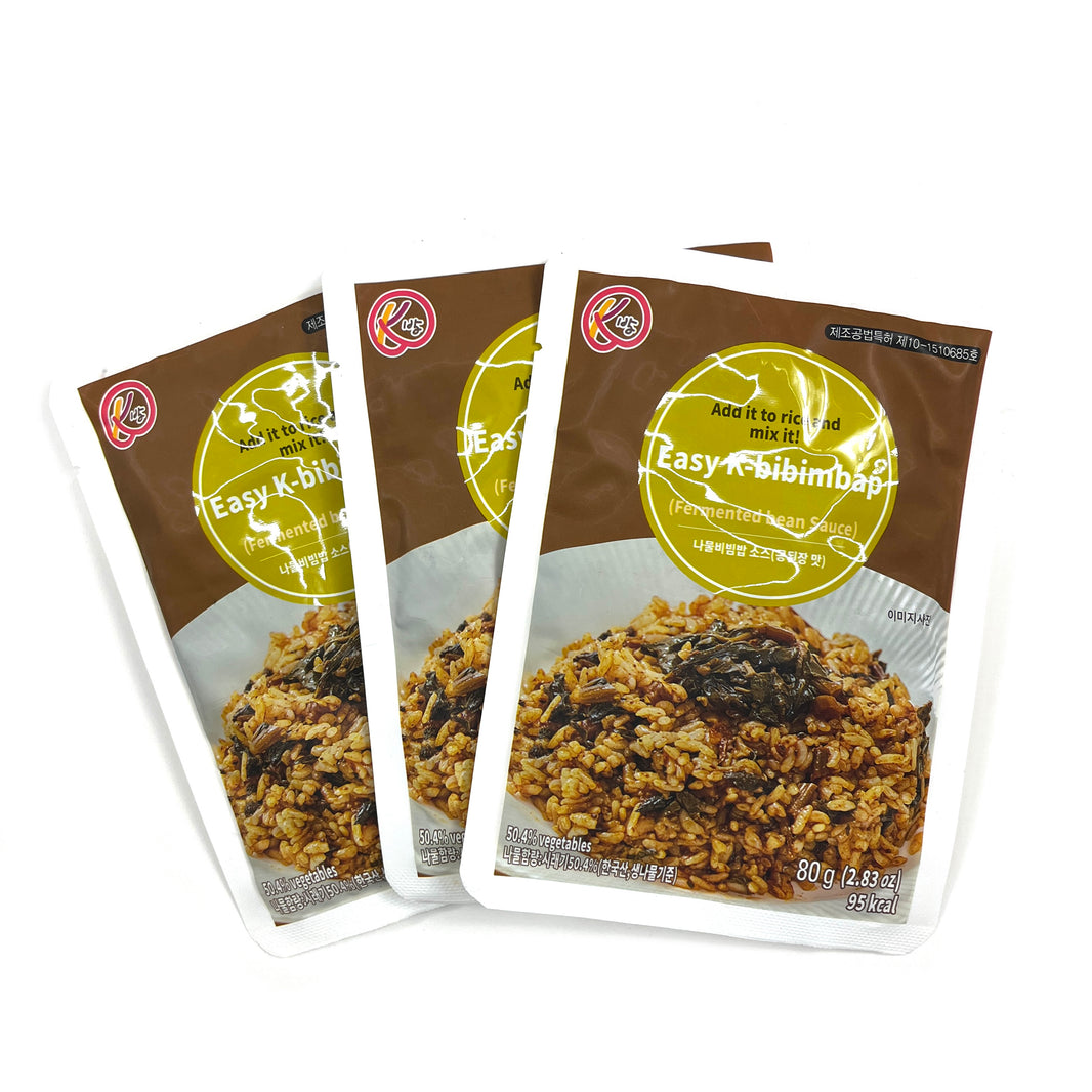 [K-bap] Easy K-bibimbap Korean Soybean Paste Flavor Sauce  /  K밥 이지 K 비빔밥 나물 비빔밥 소스 강된장맛 (80g x 3 packs)