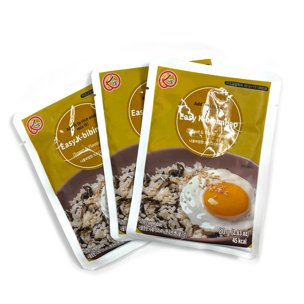 [K-bap] Easy K-bibimbap Sweet & Sour Flavor Sauce  /  K밥 이지 K 비빔밥 나물 비빔밥 소스 순한맛 (80g x 3 packs)