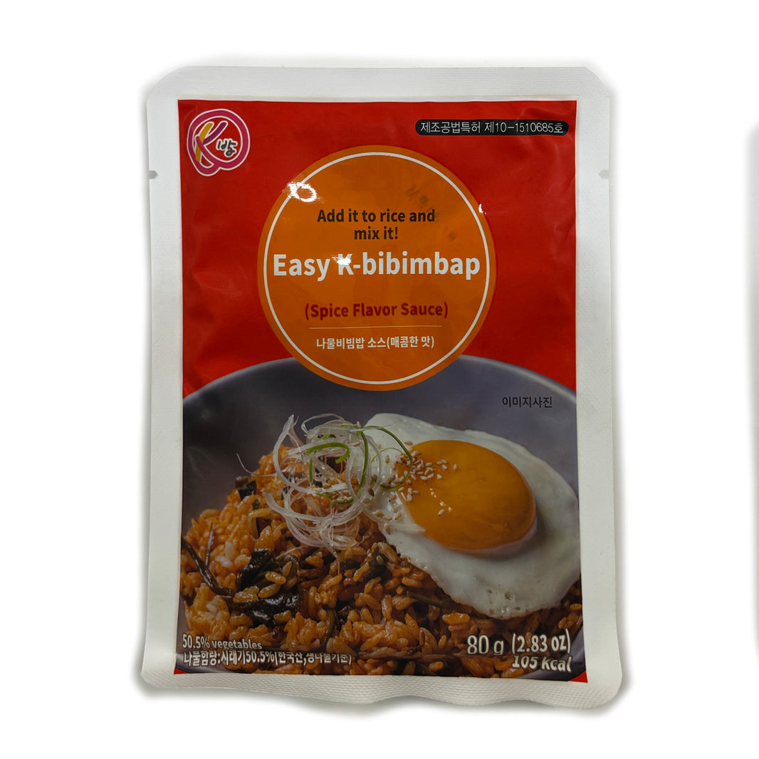 [K-bap] Easy K-bibimbap Spicy Flavor Sauce  /  K밥 이지 K 비빔밥 나물 비빔밥 소스 매콤한맛 (80g x 3 packs)