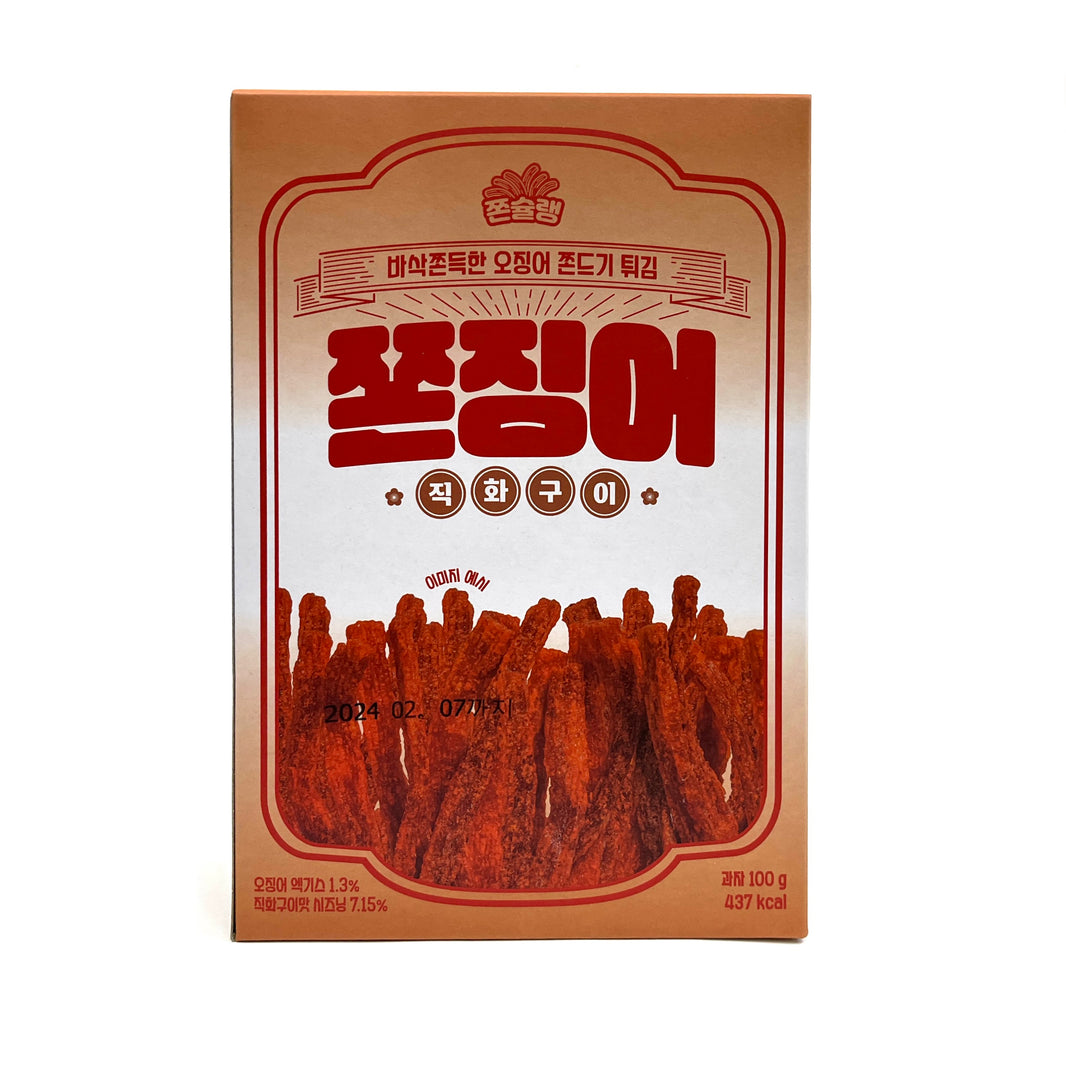 [Jjonchelin] Squid Snack Grilled / 쫀슐랭 바삭쫀득한 오징어 쫀드기 튀김 쫀징어 직화구이 (100g)
