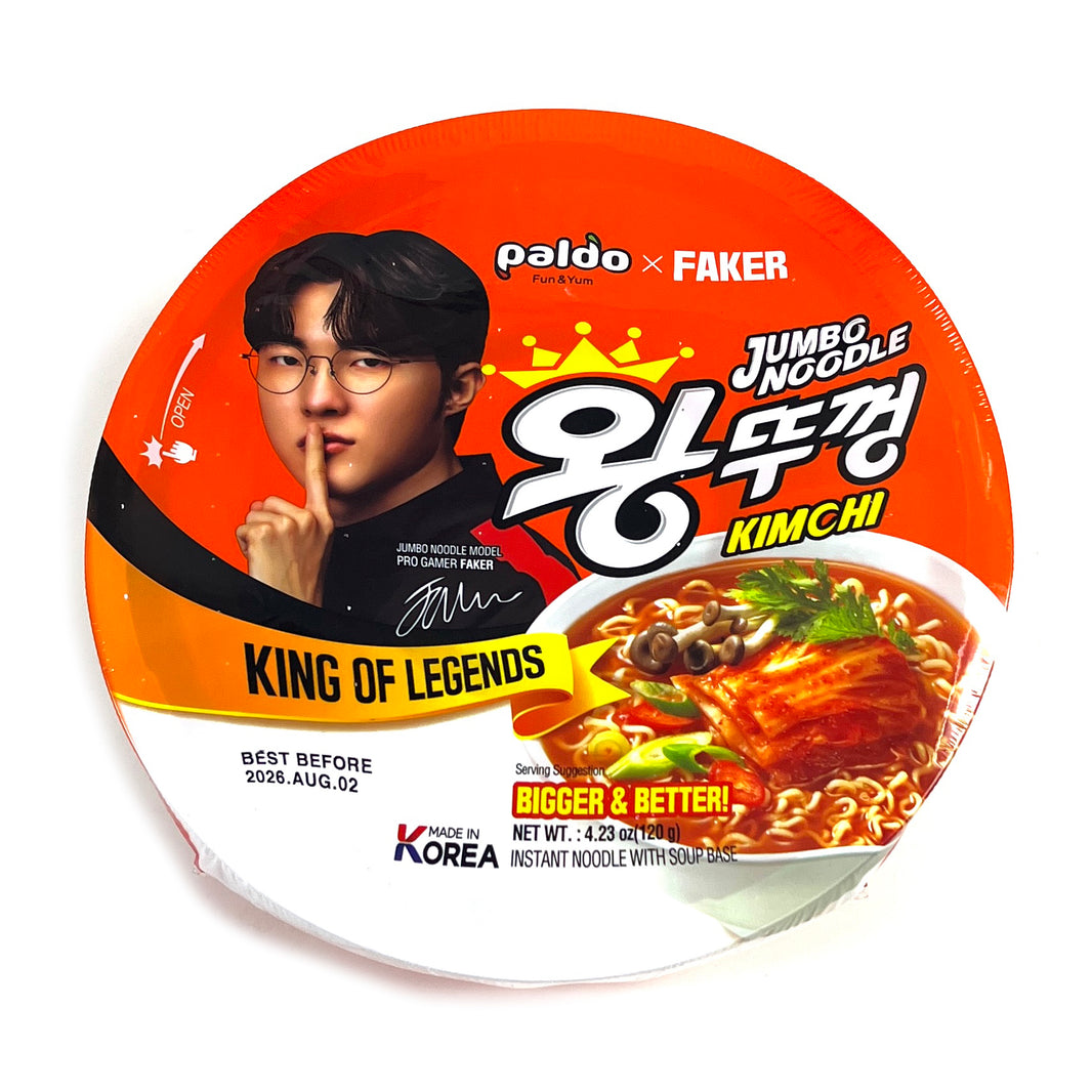 [Paldo] Wang Ttukkeong Jumbo Noodle Kimchi / 팔도 왕뚜껑 김치맛 (120g x3)