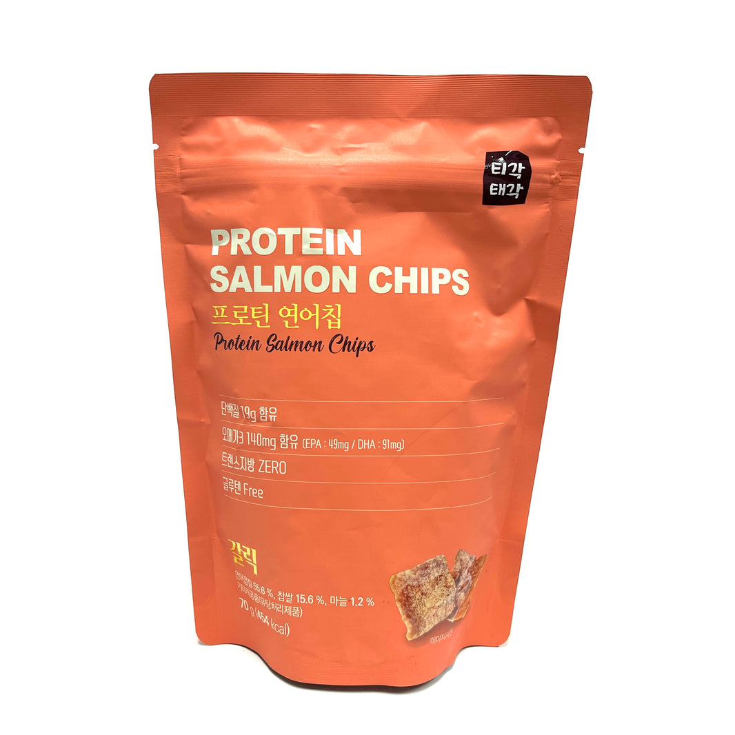 [Tigaktegak] Protein Salmon Chips Garlic / 티각태각 프로틴 연어칩 갈릭맛(70g)