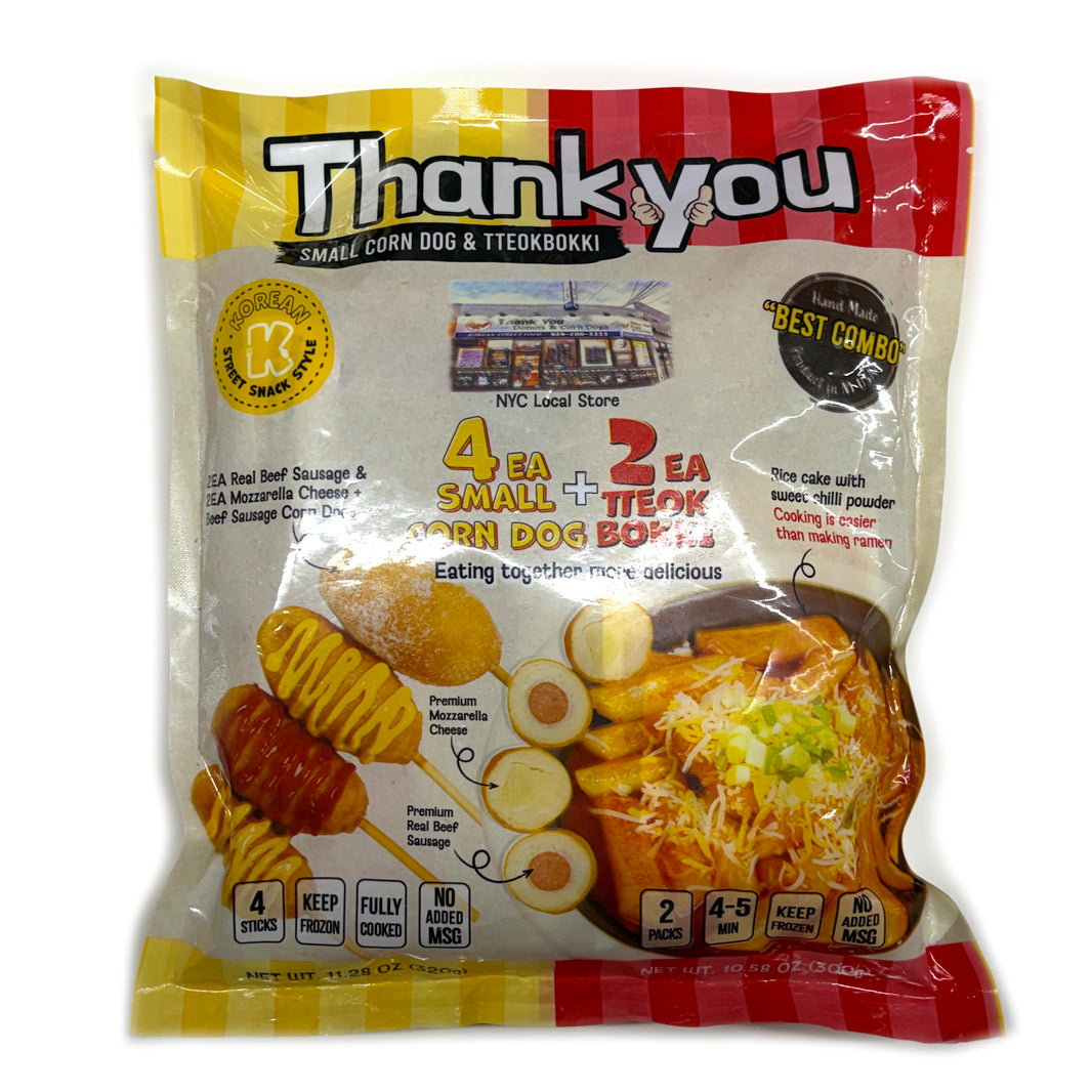 [ThankYou] Hand Made Korean Corn Dogs Tteobokki Combo / 땡큐 수제 미니 핫도그와 떡볶이 세트 (320g)