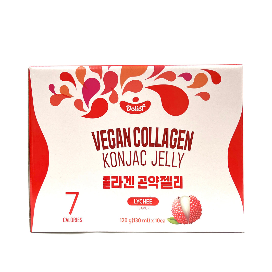 [Delif] Vegan Collagen Konjac Jelly Lychee / 딜리프 콜라겐 곤약젤리 리치 (120g x10pcs)