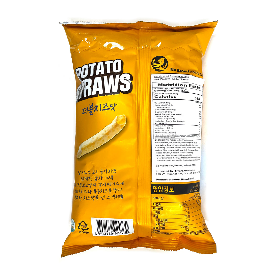 [NoBrand] Potato Straws Sticks Cheese Flavor / 노브랜드 담백한 통감자 더블 치즈 맛 (132g)
