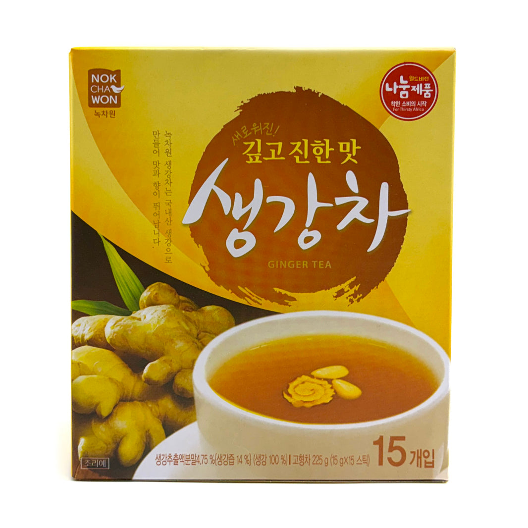 [Nokchawon] Powder Ginger Tea / 녹차원 깊고 진한맛 생강차  (225g , 15g x15 sticks)