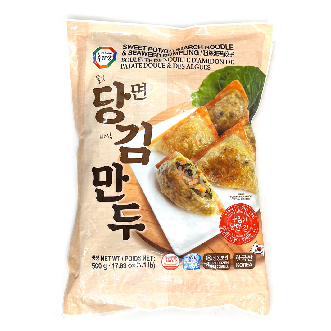 [Surasang] Sweet Potato Starch Noodle & Seaweed Dumpling / 수라상 쫄깃 당면 김 만두 (500g)