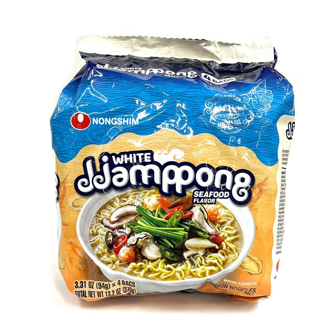 [Nongshim] White jjamppong Seafood Flavor / 농심 화이트 짬뽕 백짬뽕 (4pk)