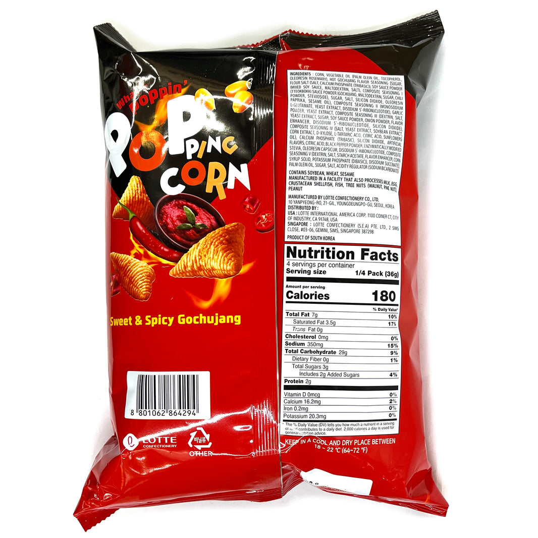[Lotte] Popping Corn Chip Sweet & Spicy Gochujang / 롯데 꼬깔콘 팝핑콘 달콤 매콤 고추장 (144g)