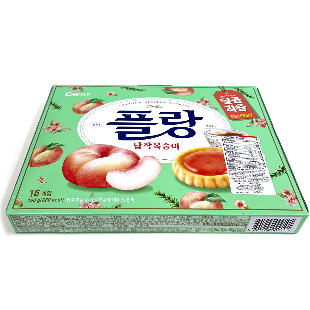 [CW] Peach Tart Premium Dessert Cookies / 청우 플랑 납작 복숭아 (16Pkgs/Box)